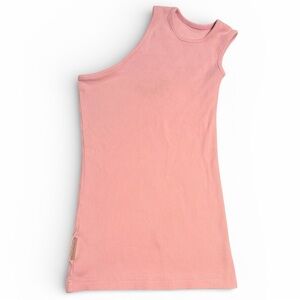 Telfar One Shoulder Ribbed Tank Light Baby Pink XS/Small